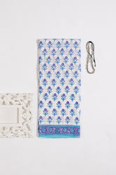 White/Violate Pure Cotton Mul Hand Block Saree